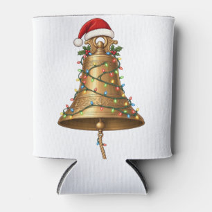 Enfriador De Latas Campana de barco Santa sombrero Luces de Navidad N