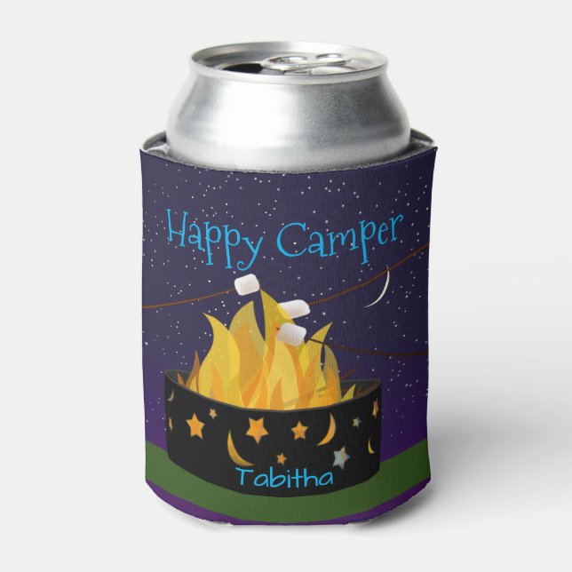 Enfriador De Latas Camper feliz personalizado (Lata Anverso)