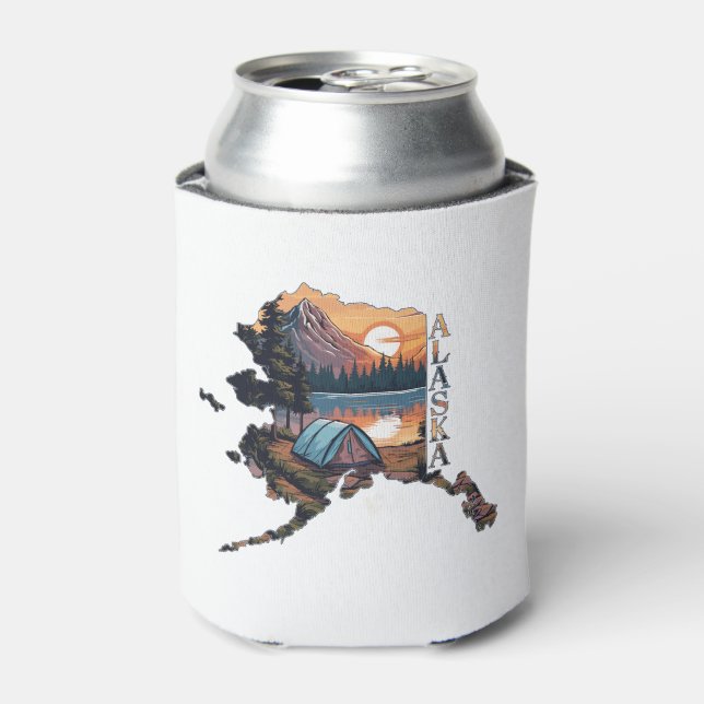 Enfriador De Latas Camping de contorno de Alaska (Lata Anverso)