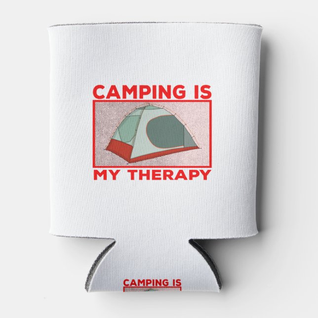 Enfriador De Latas Camping es mi terapia (Anverso)