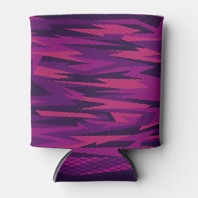 Enfriador De Latas Camuflaje a rayas: Patrón geométrico abstracto (Anverso)