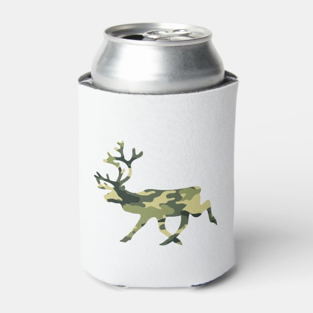 Enfriador De Latas Camuflaje de bosques de renos/caribú/camo (Lata Anverso)