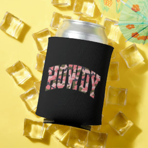 Enfriador De Latas Camuflaje Howdy Rosa Preppy Navidad