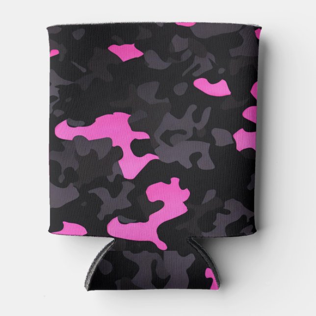 Enfriador De Latas Camuflaje rosa y negro (Anverso)