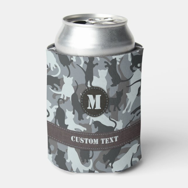 Enfriador De Latas Camuflaje urbano de gatos (Lata Anverso)