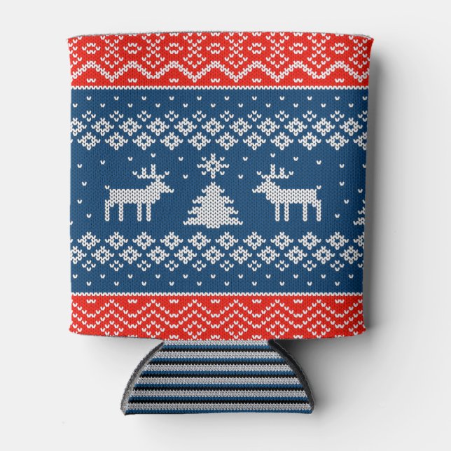 Enfriador De Latas Can Cooler small Ugly Sweater with Reindeer Knit (Anverso)