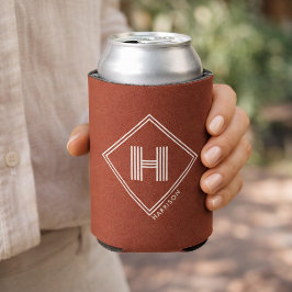 Enfriador De Latas Can Cooler | Stylish Geometric Initial Monogrammed