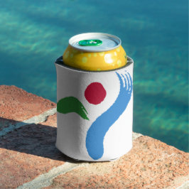 Enfriador De Latas Can Cooler with flag of Seoul, South Korea