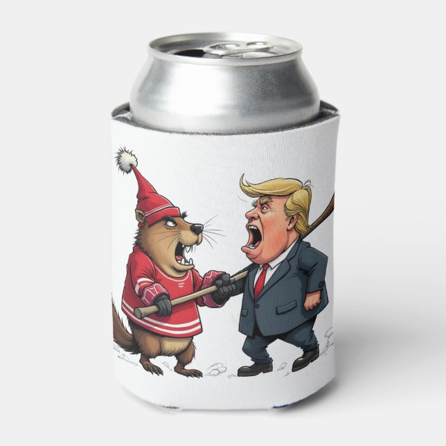 Enfriador De Latas Canadá luchando contra Trump (Lata Anverso)