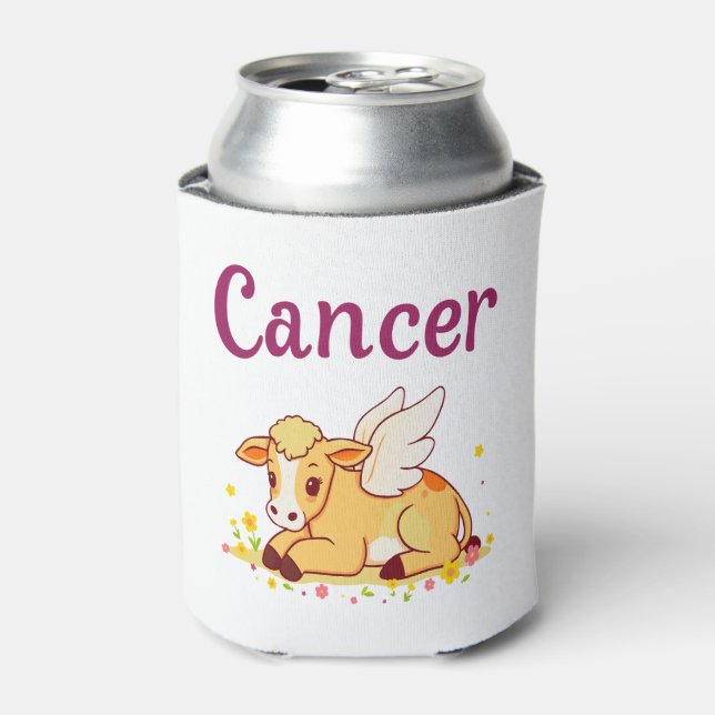 Enfriador De Latas Cáncer Zodiac Cow Png, Cáncer curado (Lata Anverso)