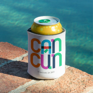 Enfriador De Latas Cancun México Arte Pop Personalizado