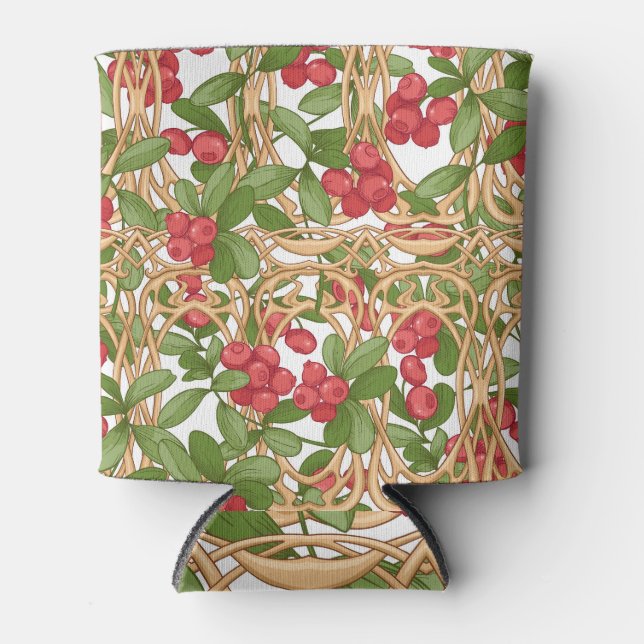 Enfriador De Latas Cañeta Cranberry Wicker, Dibujo Gráfico. (Anverso)