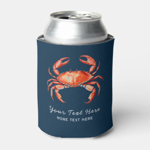 Enfriador De Latas Cangrejo acuático personalizado Playa de verano ná