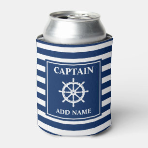 Enfriador De Latas Capitán del casco de rueda o nombre del barco a r