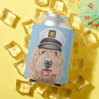 Enfriador De Latas Capitán Goldendoodle Refrigerador de bebidas