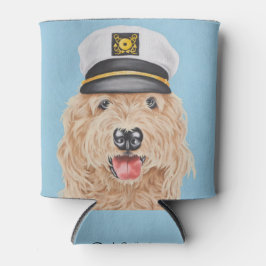 Enfriador De Latas Capitán Goldendoodle Refrigerador de bebidas