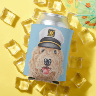 Enfriador De Latas Capitán Goldendoodle Refrigerador de bebidas