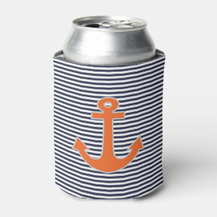 Enfriador De Latas Capitán Nautical del Ancla de Bordado Original