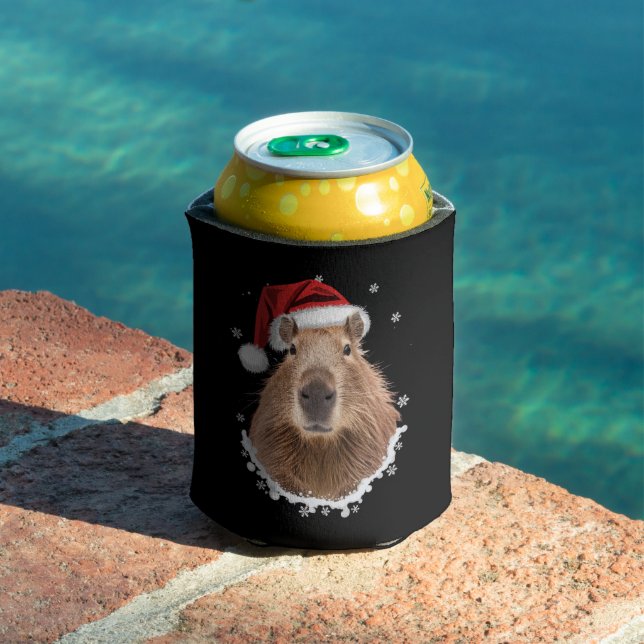 Enfriador De Latas Capybara Divertida Navidad  (Piscina in situ)