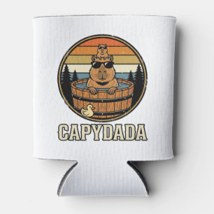 Enfriador De Latas Capydada Capybara Papá Diseño Retro Vector Bañera 
