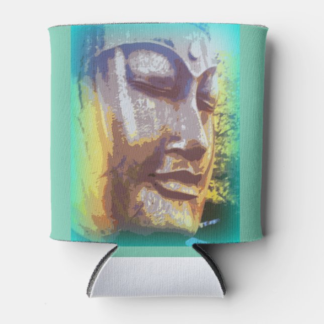 Enfriador De Latas cara de buddha verde (Anverso)
