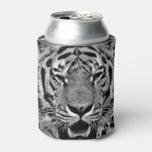 Enfriador De Latas Cara de tigre blanco y negro