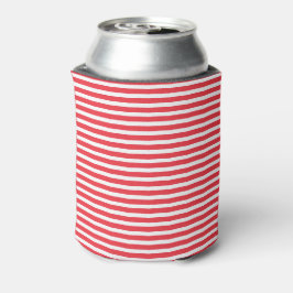 Enfriador De Latas Caramelo Caña Rojo y Blanco Simple Rayado Horizont