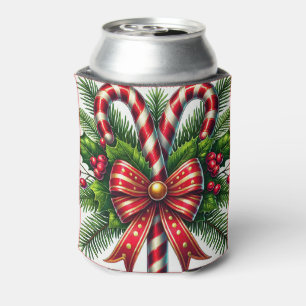 Enfriador De Latas Caramelos Navideños Festivos con Acebo