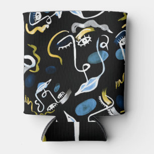 Enfriador De Latas Caras de arte pop: acuarela abstracta