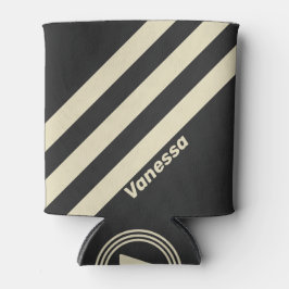 Enfriador De Latas Carbón retro tres bandas con nombre