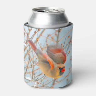 Enfriador De Latas Cardenal norte volando - Fotografía original