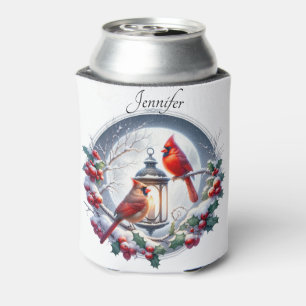 Enfriador De Latas Cardenales rojos añaden un regalo de Navidades de
