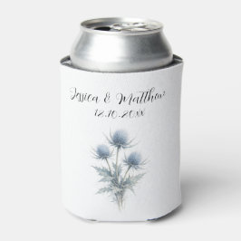 Enfriador De Latas Cardo floral Escocia Acuarela Bodas