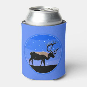 Enfriador De Latas Caribou in Winter - Arte original de la vida salva