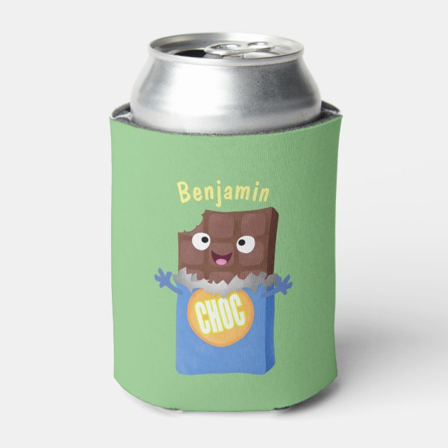 Enfriador De Latas Caricatura de dibujos animados de un dulce chocola (Lata Anverso)