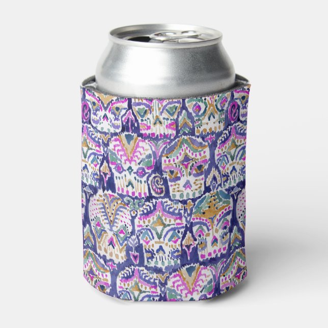 Enfriador De Latas Carpe Diem Purple Boho Sugar Skull (Lata Anverso)