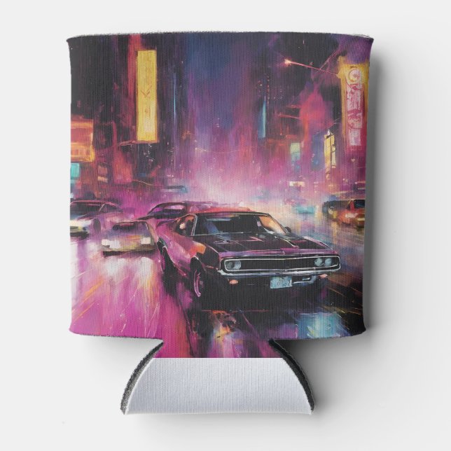 Enfriador De Latas Carreras callejera nocturna en la vibrante ciudad (Anverso)