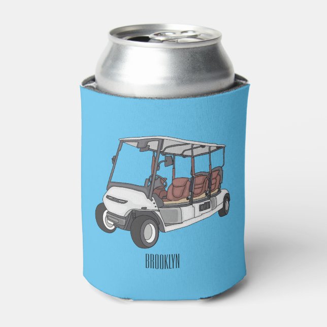 Enfriador De Latas Carro de golf / ilustracion personalizado de coche (Lata Anverso)