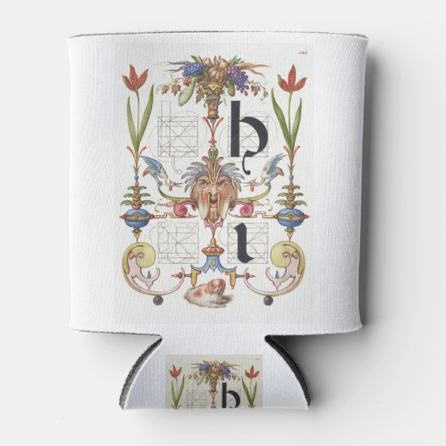 ENFRIADOR DE LATAS CARTA BOTÁNICA DE CALIGRAFÍA I HOEFNAGEL ALPHABET (Anverso)