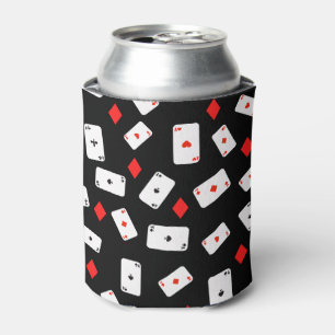Enfriador De Latas Cartas de juego con temas de póquer y patrón de di