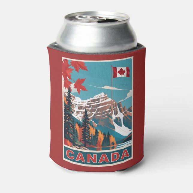Enfriador De Latas Cartel de viaje de Canadá con nombre personalizado (Reverso de la lata)