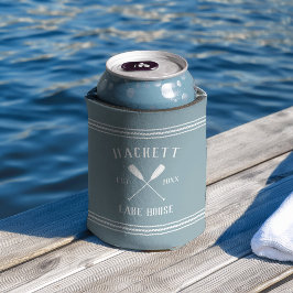 Enfriador De Latas Casa de lago personalizada de Oars Rusticos Azules