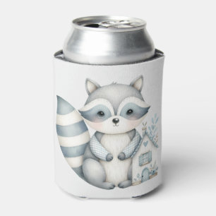 Enfriador De Latas Casa de Mapache Pastel Escena Bosque Neutral