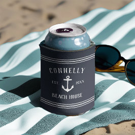 Enfriador De Latas Casa de playa personalizada de la Marina Rustic An