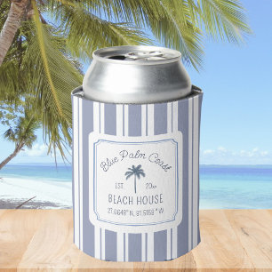 Enfriador De Latas Casa de Playa Rayas Azules Granja Costera