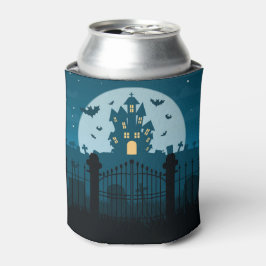Enfriador De Latas Casa embrujada de Halloween y cementerio