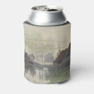 Enfriador De Latas Casas de Boer en el agua en la neblina de la mañan