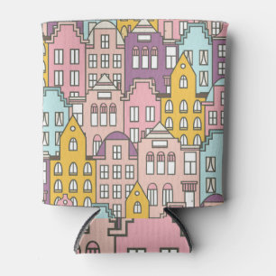 Enfriador De Latas Casas neerlandesas, doodle sin fisuras.