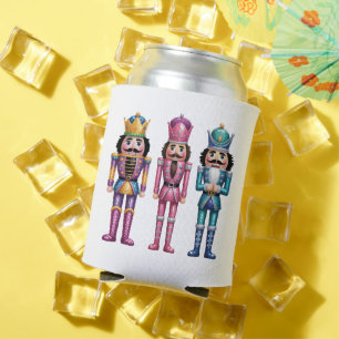 Enfriador De Latas Cascanueces con lentejuelas Navidad Familia Preppy
