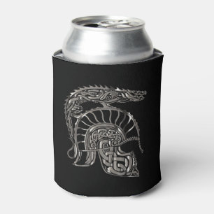 Enfriador De Latas Casco de Dragón Metálico del Guerrero Genial